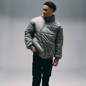 NWT-SILNT CHPTRS-MENS GRAY PUFFER JACKET-SIZE XL